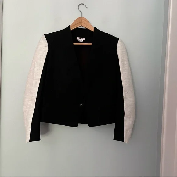 SOLD Helmut Lang Cotton-Linen Colourblock Blazer - Picture 2 of 6